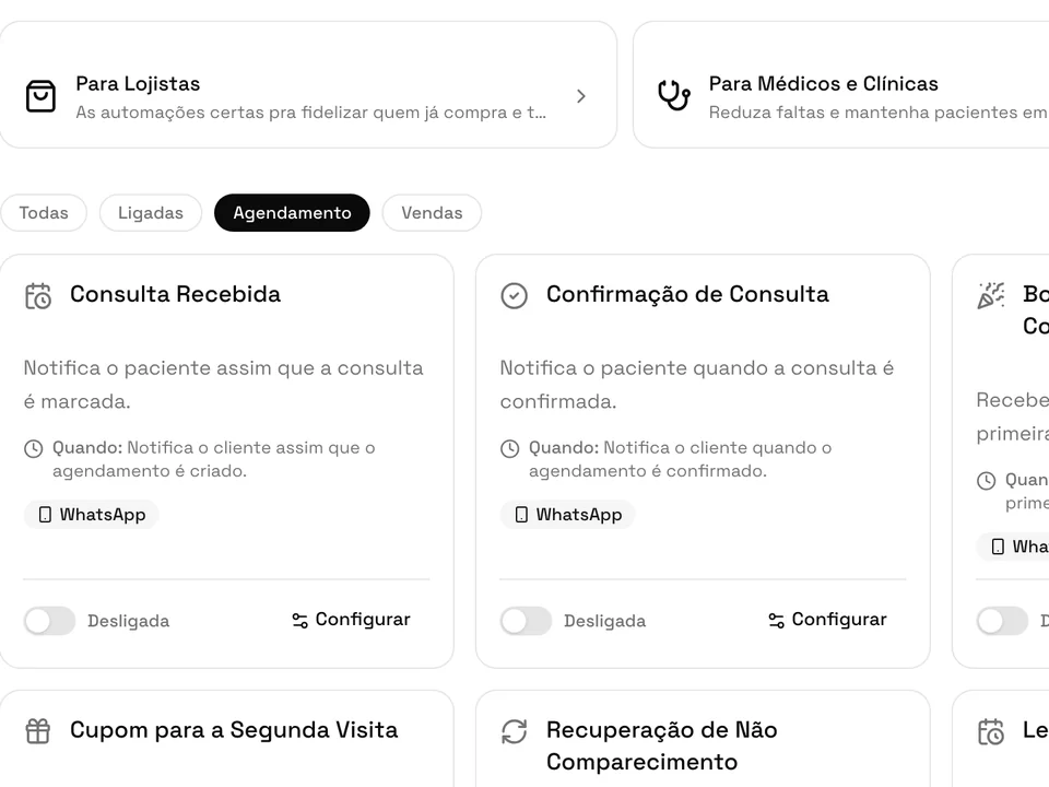 Automações de agendamento pelo WhatsApp